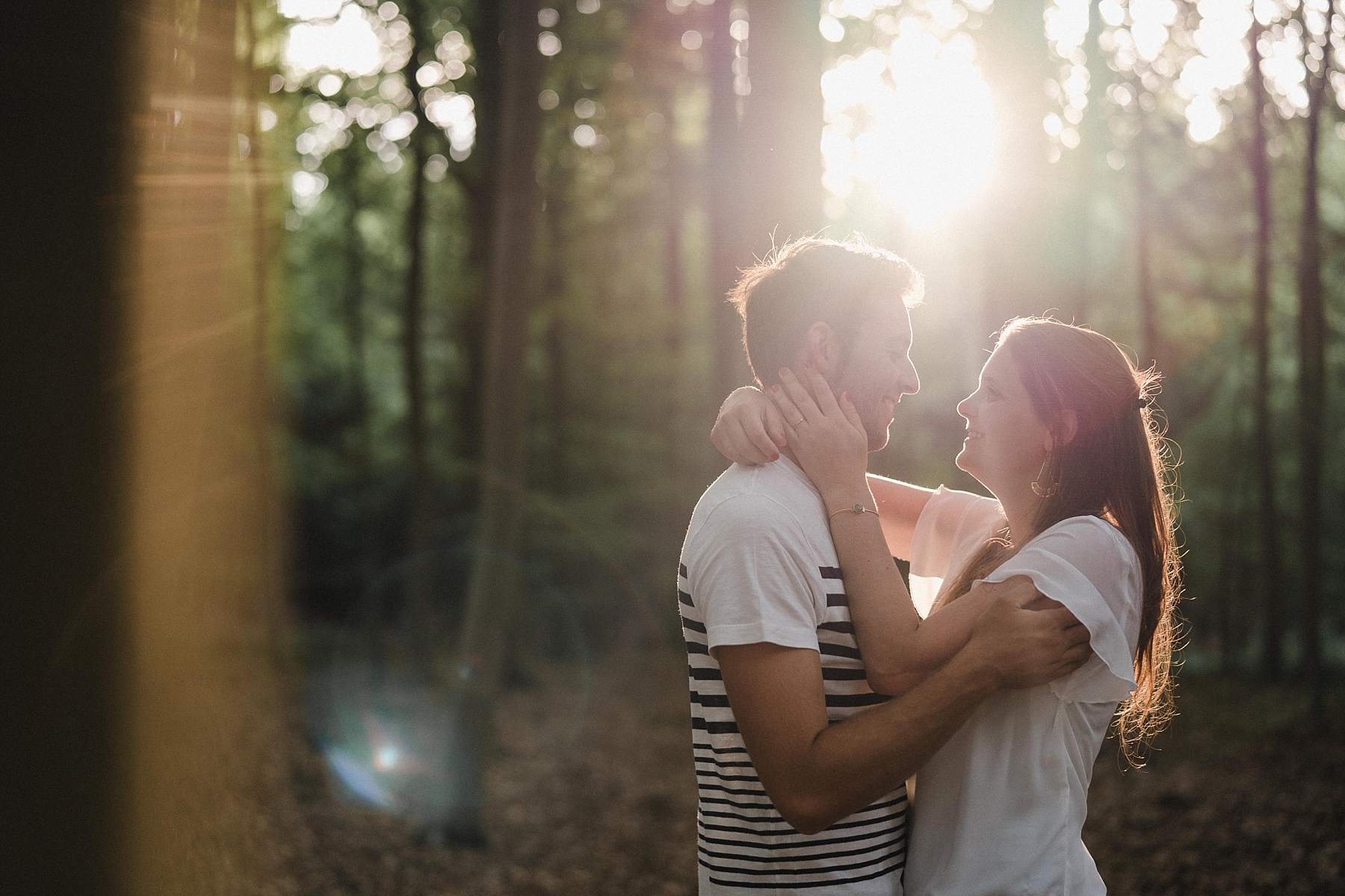 love shooting in the woods at sunset