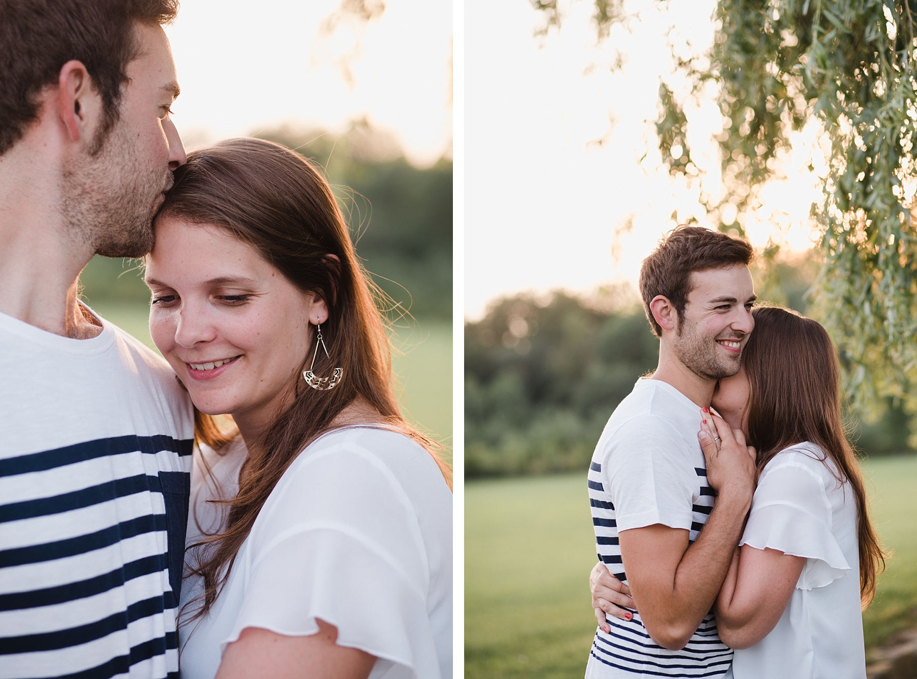 rustic couple shooting at sunset